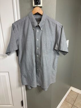 David Taylor Men's Short-Sleeve Button-Down Shirt - Light Gray